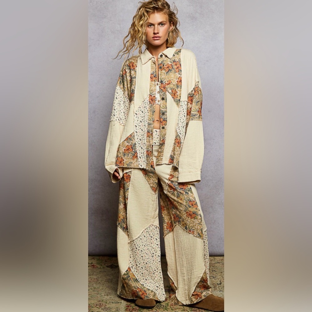 Pol Floral Patchwork Set Top & Pant